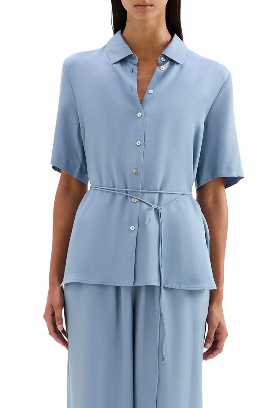 NEW NUDE LUCY lawton tencel shirt in glacier